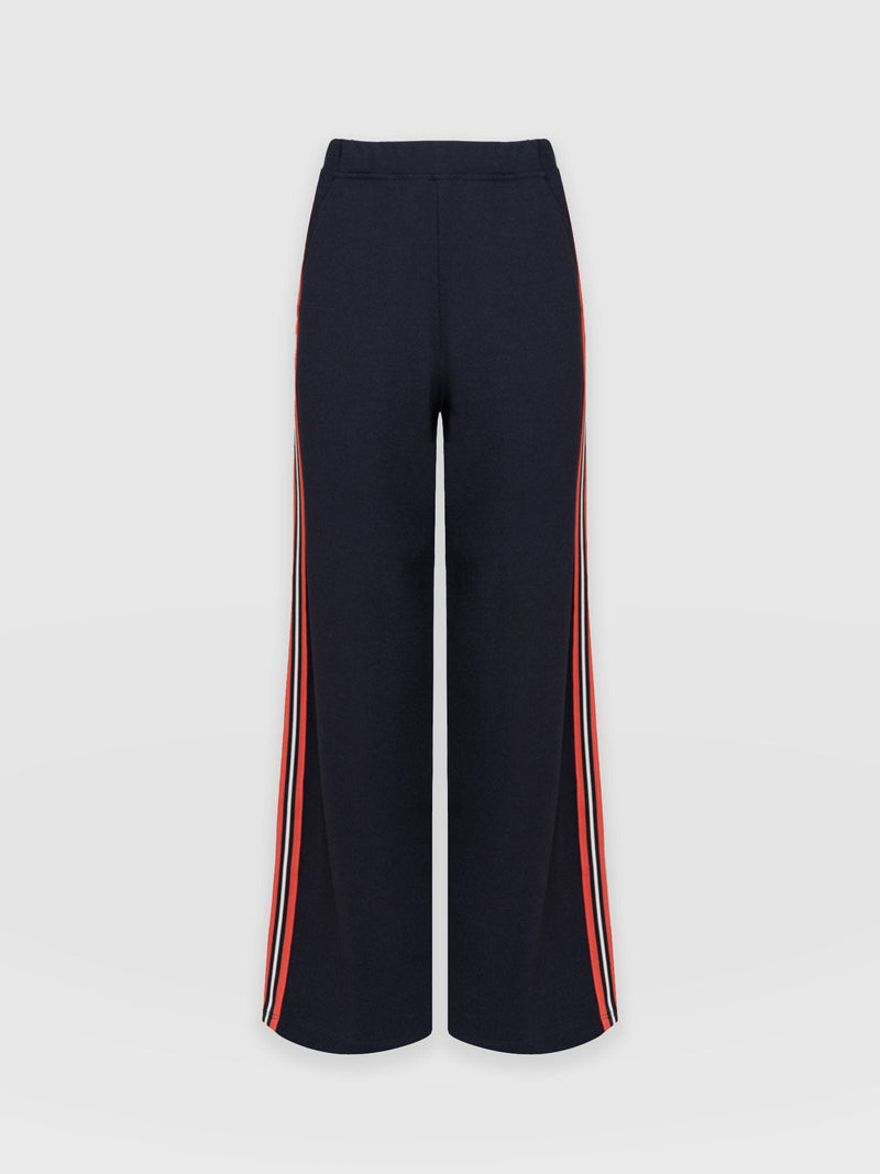 Victory Straight Leg Pant Navy/Red Stripe - Women's Trousers | Saint + Sofia® UK