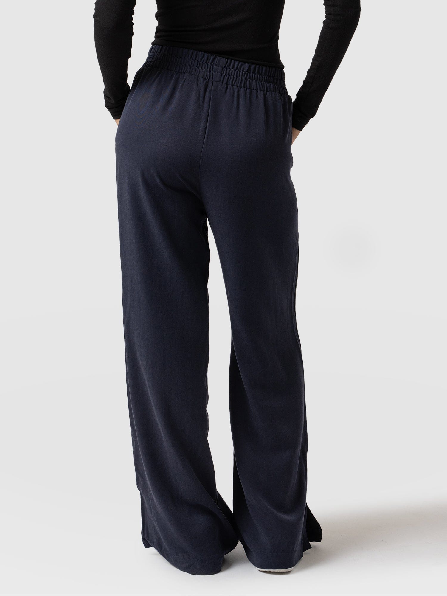 Adaline Wide Leg Pant Navy - Women's Trousers | Saint and Sofia® UK