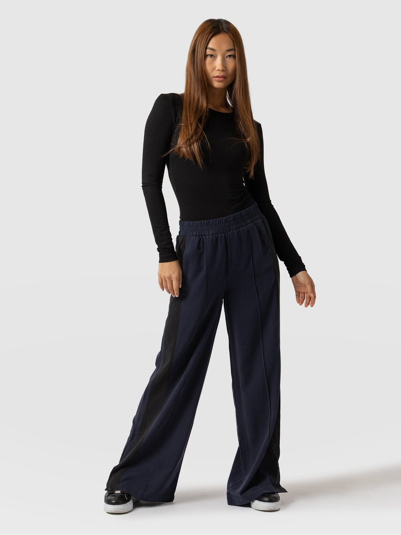 Adaline Wide Leg Pant Navy - Women's Trousers | Saint and Sofia® UK