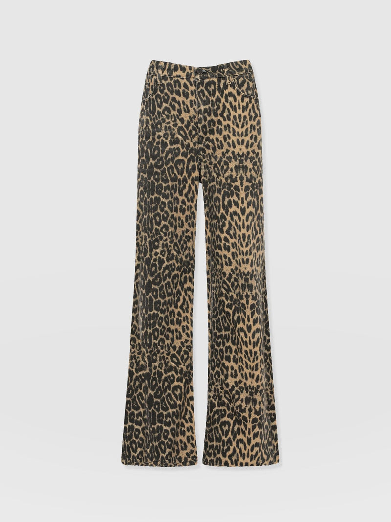 Adjustable Wide Leg Jean - Leopard - Women's Jeans | Saint + Sofia® UK