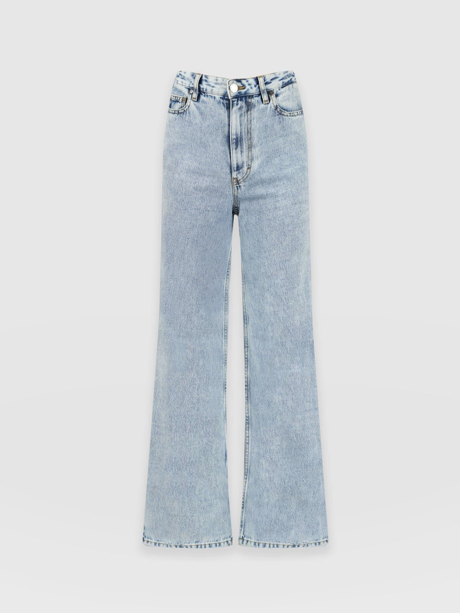 Adjustable Wide Leg Jeans Pale Blue - Women's Jeans | Saint + Sofia® UK