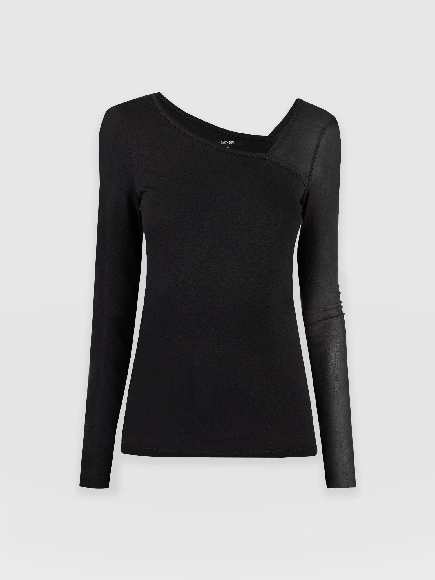 Aimee Cut Out Long Sleeve Tee Black - Women's T-Shirts | Saint + Sofia® UK