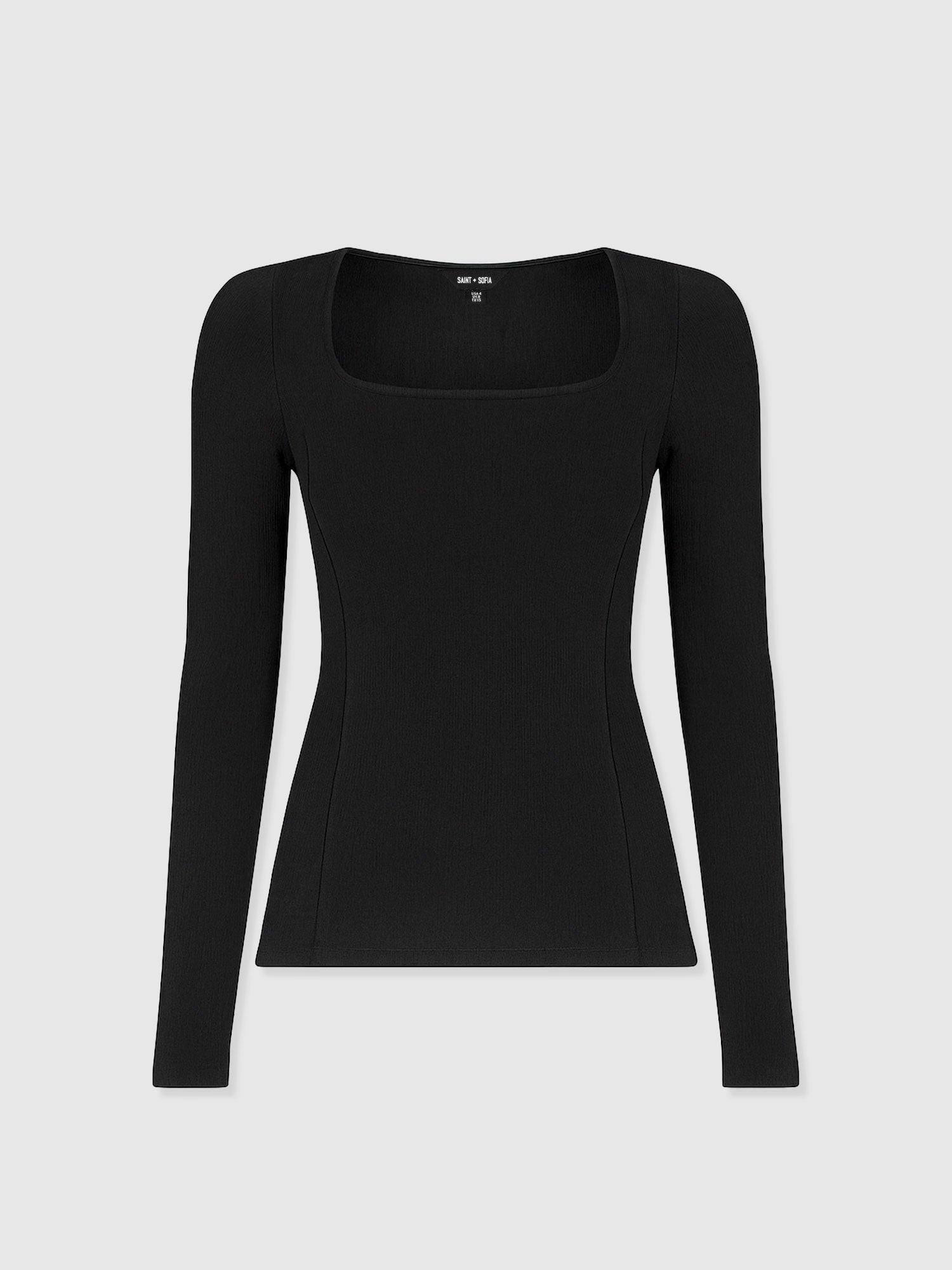 Akia Long Sleeve Tee - Black - Women's T-shirts | Saint + Sofia® UK
