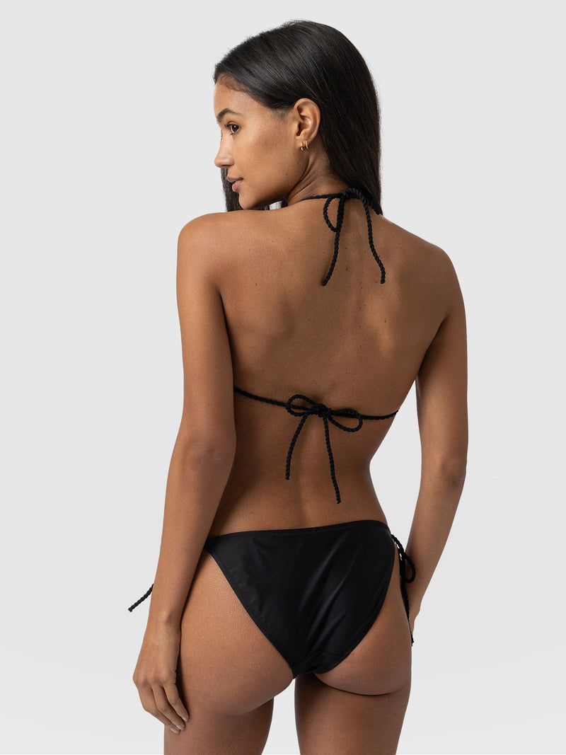 Alba Tie Side Bikini Bottom Black - Women's Swimwear | Saint + Sofia® UK