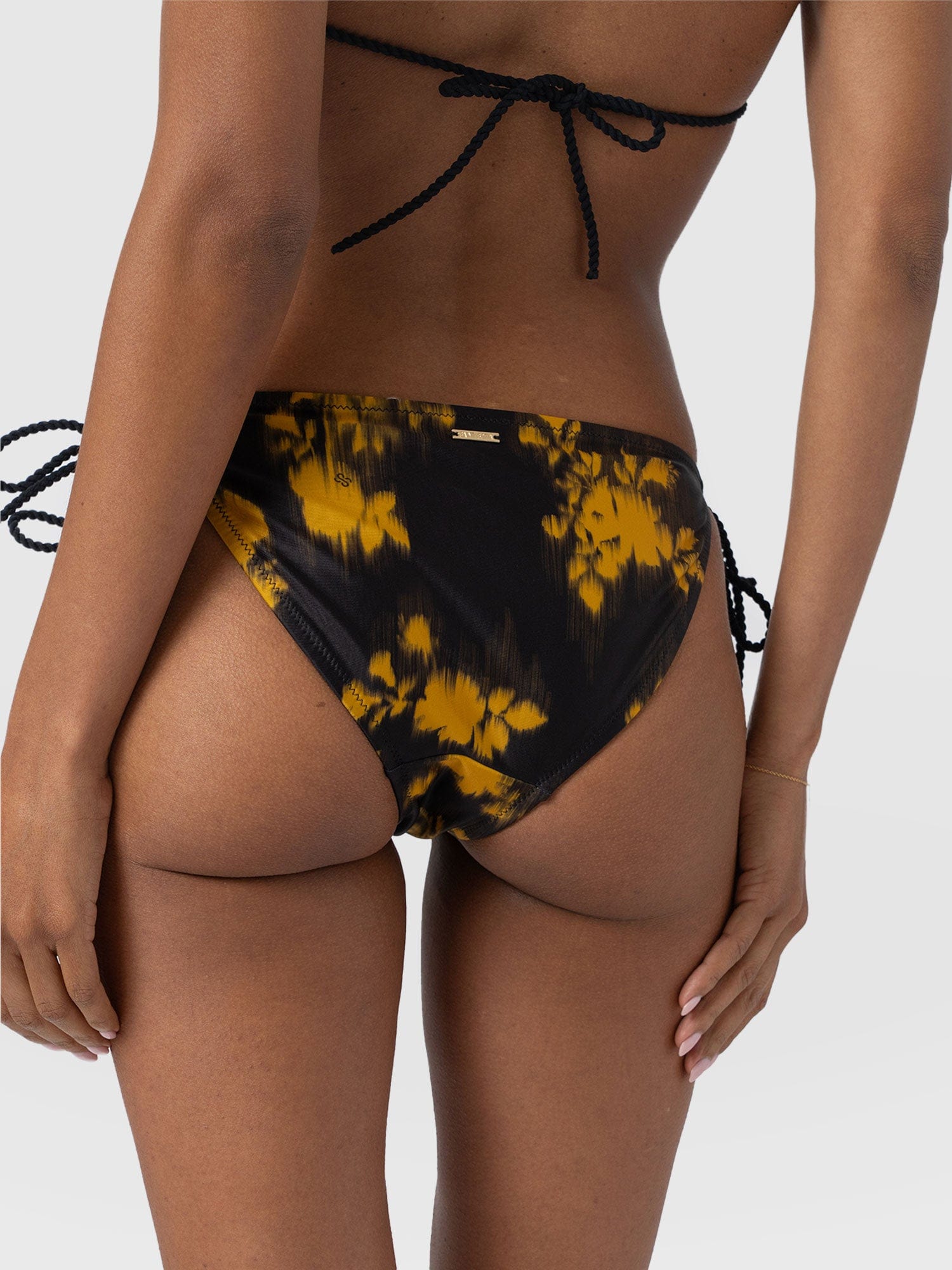 Alba Tie Side Bikini Bottom - Yellow Fade Floral - Women's Swimwear | Saint + Sofia® UK