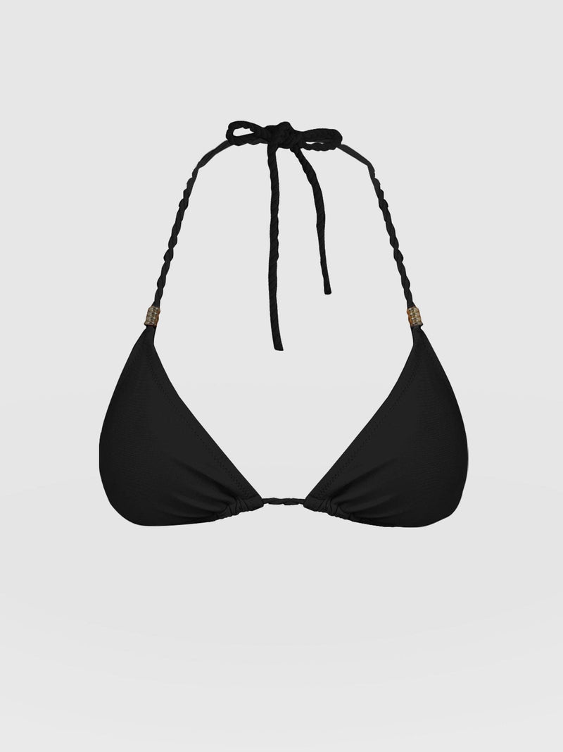 Alba Triangle Bikini Top Black - Women's Swimwear | Saint + Sofia® UK