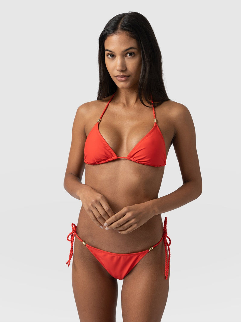 Alba Triangle Bikini Top Red - Women's Swimwear | Saint + Sofia® UK
