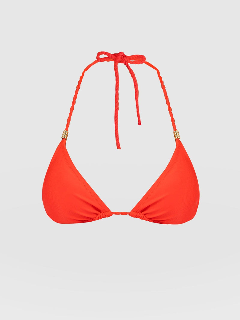 Alba Triangle Bikini Top Red - Women's Swimwear | Saint + Sofia® UK