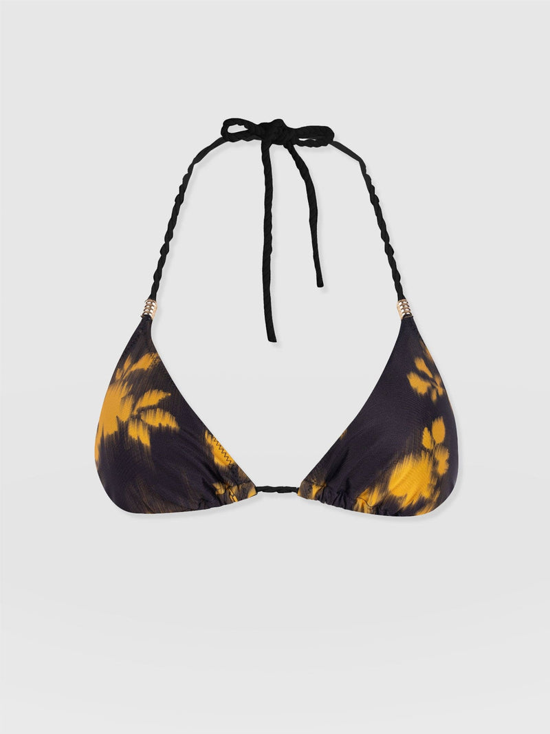 Alba Triangle Bikini Top - Yellow Fade Floral - Women's Swimwear | Saint and Sofia® UK
