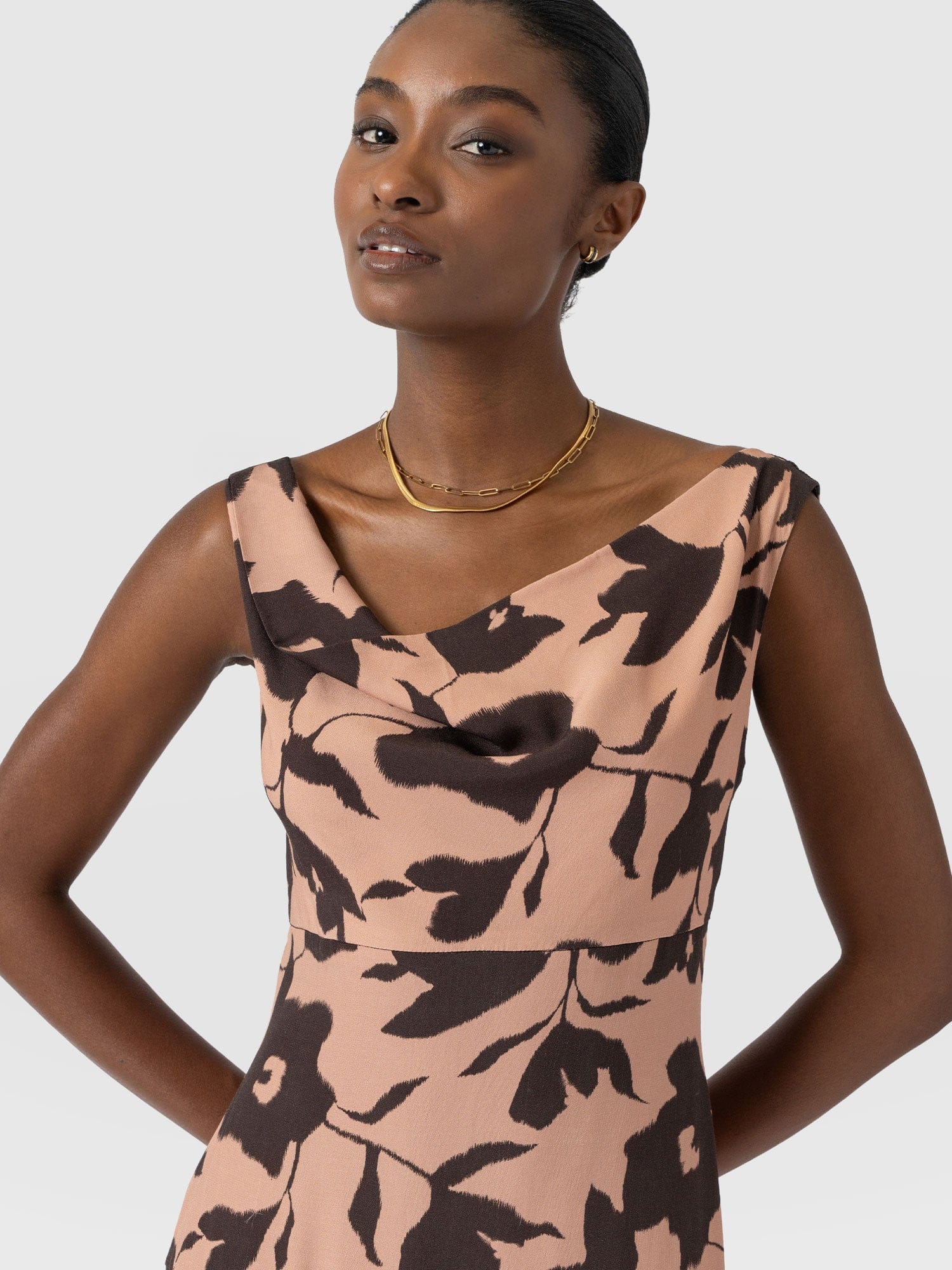 Alexis Dress - Brown Floral - Women's Dresses | Saint + Sofia® UK