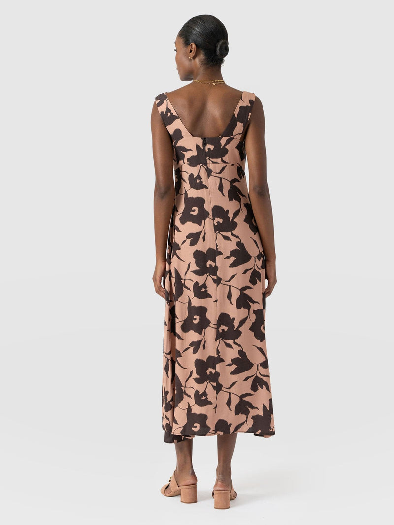 Alexis Dress - Brown Floral - Women's Dresses | Saint + Sofia® UK