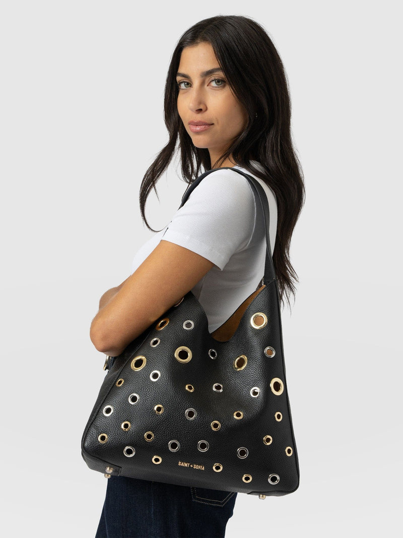 Allana Eyelet Bag - Black - Women's Handbags | Saint + Sofia® UK