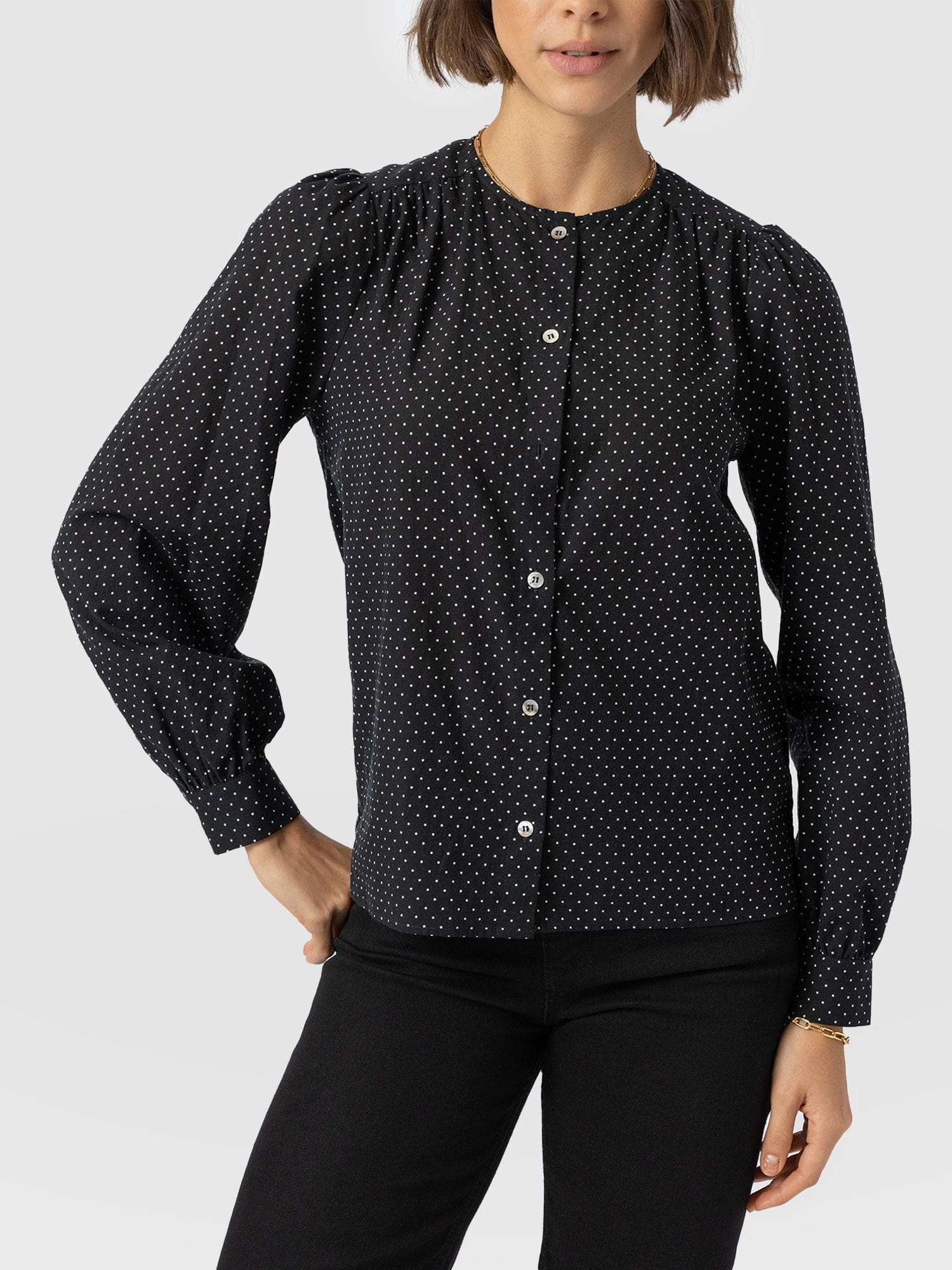 Amelie Blouse - Polka Dot - Women's Blouses | Saint + Sofia® UK