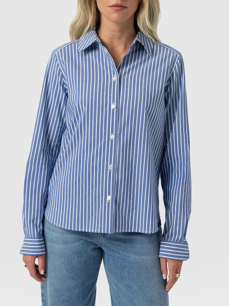 Anneliese Shirt - Blue Stripe - Women's Blouses | Saint + Sofia® UK