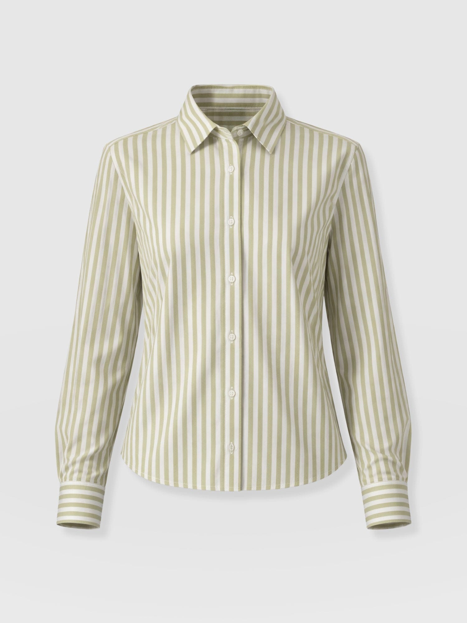 Anneliese Shirt - Green Stripe - Women's Blouses | Saint + Sofia® UK