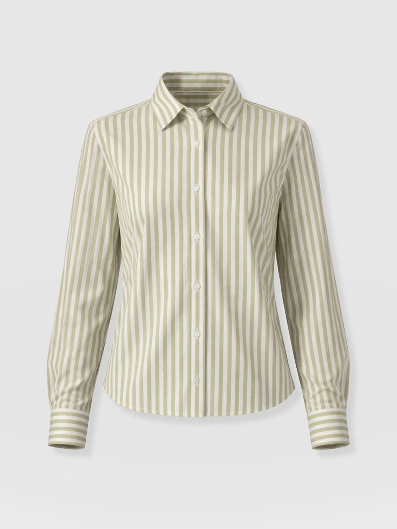 Anneliese Shirt - Green Stripe - Women's Blouses | Saint + Sofia® UK