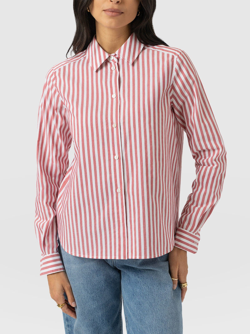 Anneliese Shirt - Red Stripe - Women's Blouses | Saint + Sofia® UK