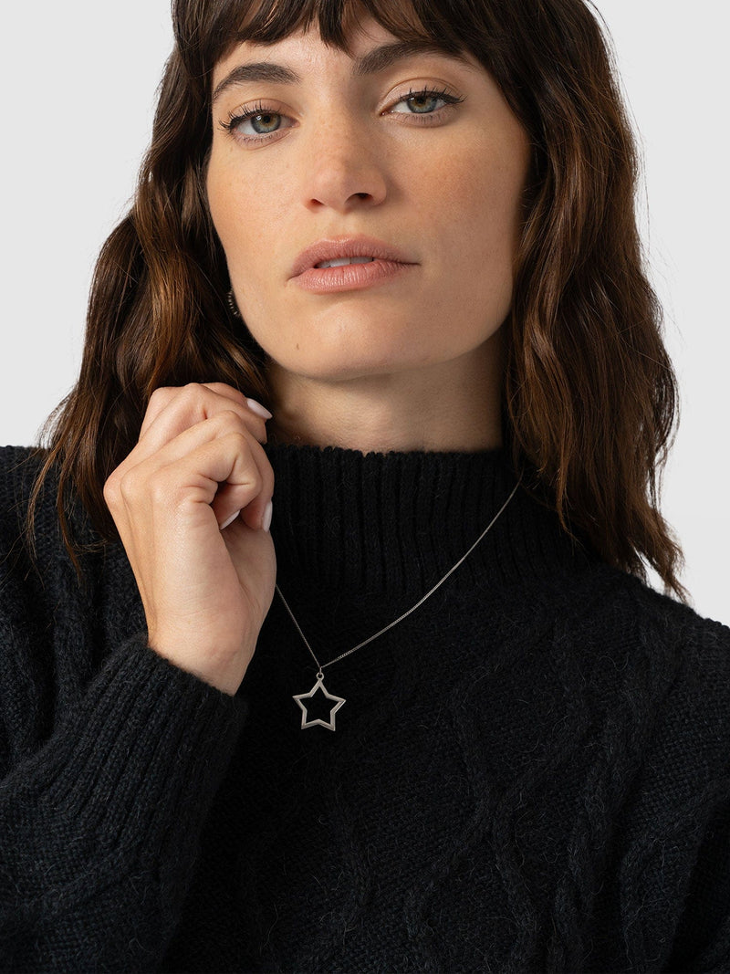 Arden Mock Shirt Jumper - Black - Women's Knitwears | Saint + Sofia® UK