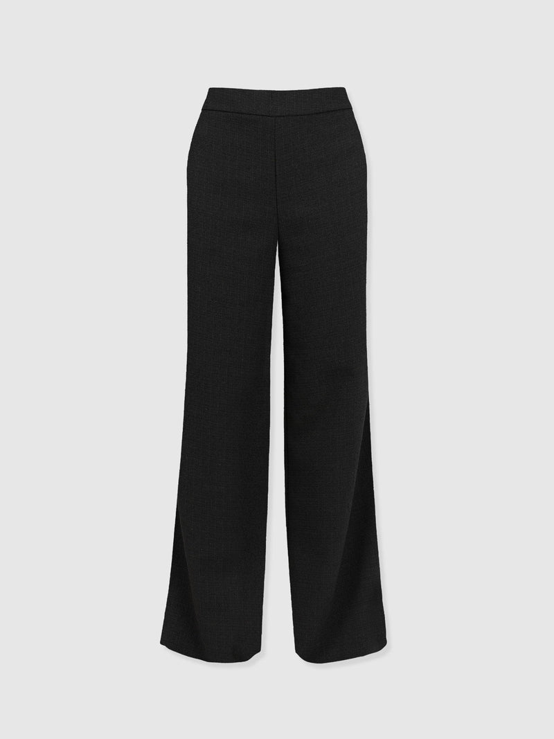 Arden Wide Leg Pant - Black Boucle