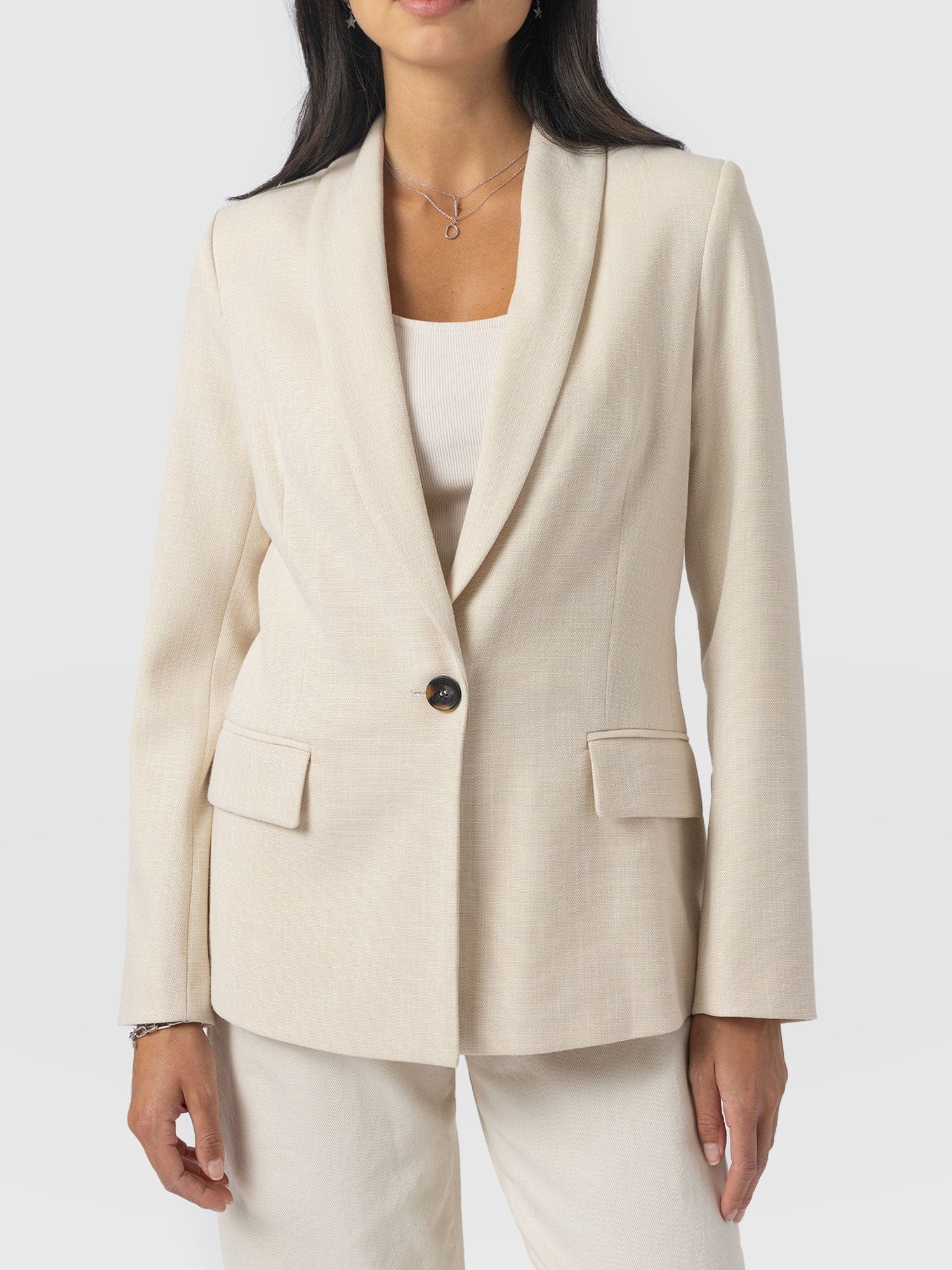 Argent Blazer - Cream - Women's Jackets | Saint + Sofia® UK