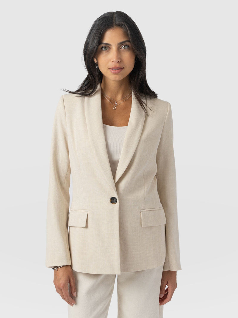 Argent Blazer - Cream - Women's Jackets | Saint + Sofia® UK