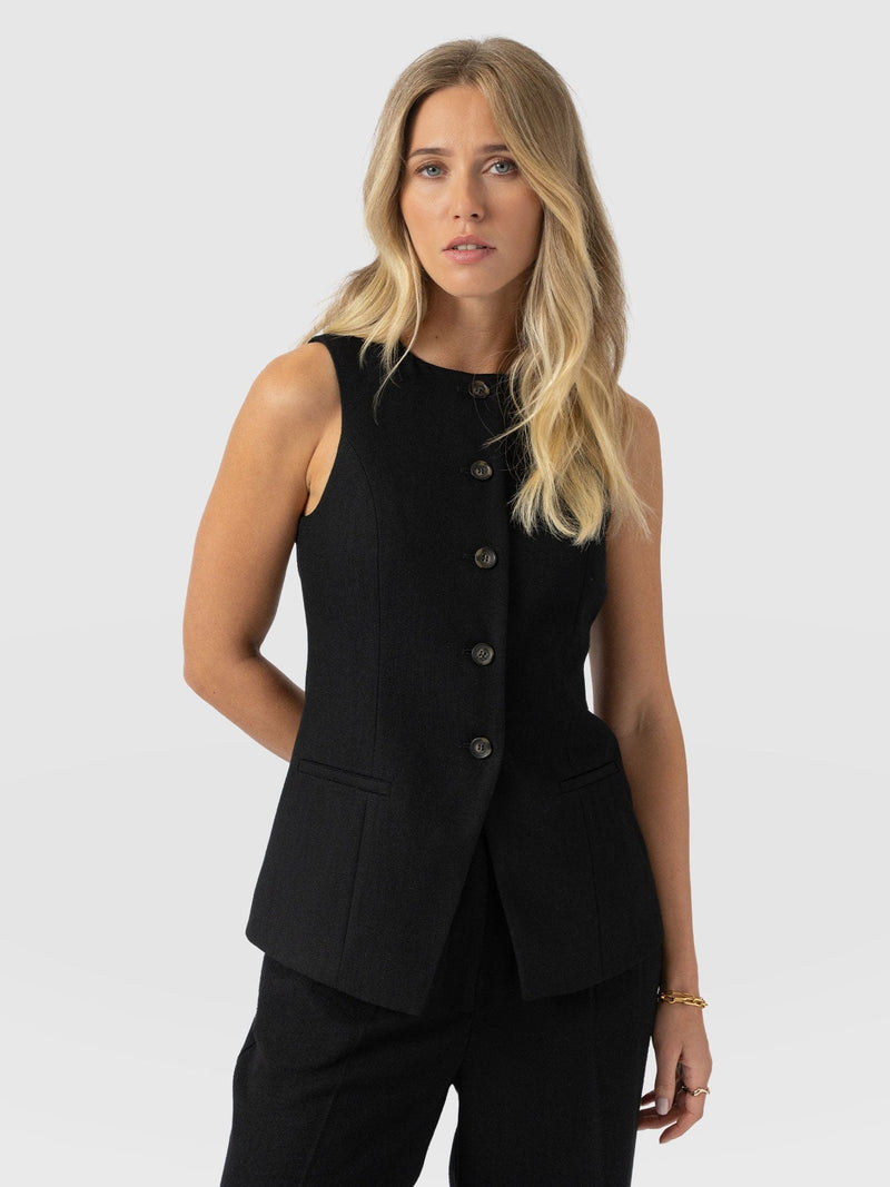 Argent Waistcoat - Black - Women's Jackets | Saint + Sofia® UK