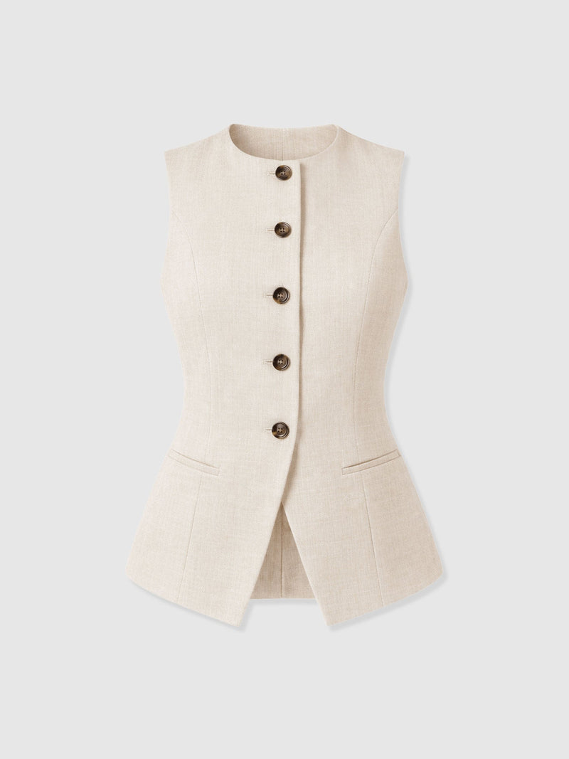 Argent Waistcoat - Cream - Women's Jackets | Saint + Sofia® UK