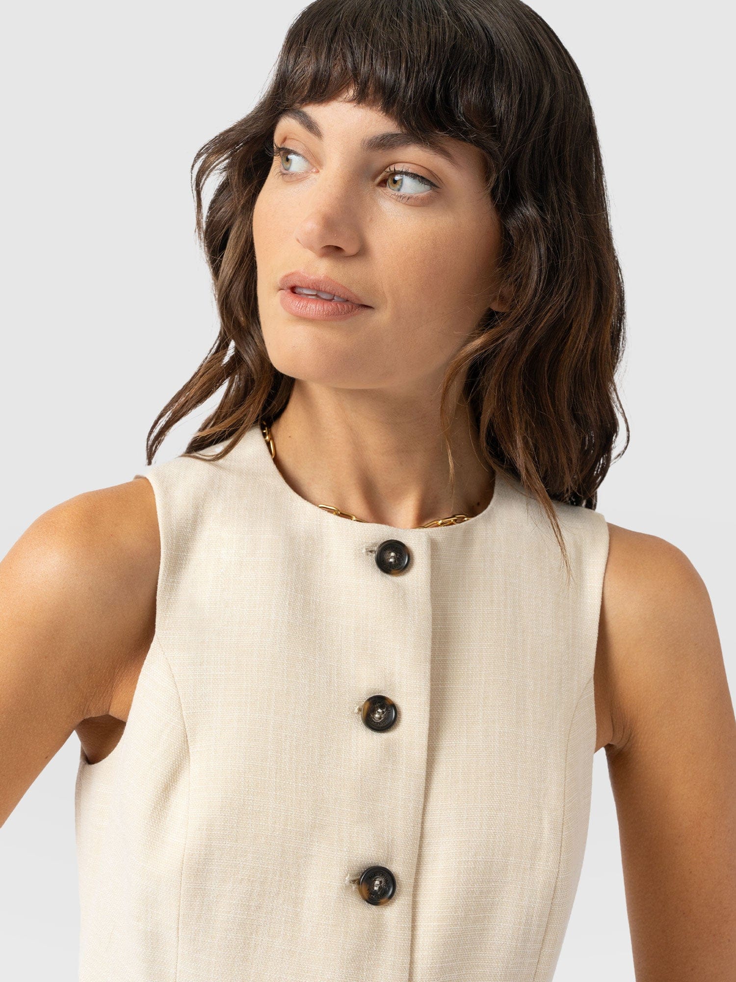Argent Waistcoat - Cream - Women's Jackets | Saint + Sofia® UK