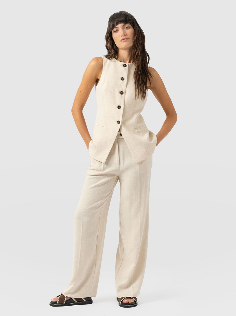 Argent Waistcoat - Cream - Women's Jackets | Saint + Sofia® UK