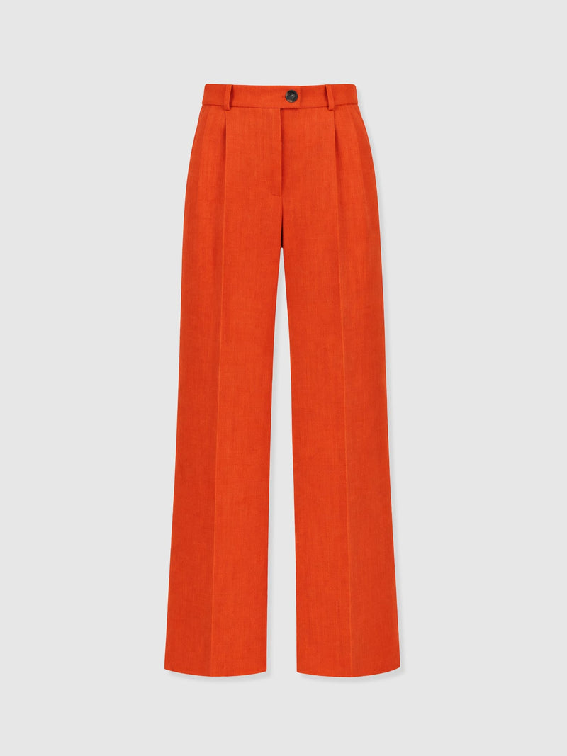 Argent Wide Leg Pant - Burnt Orange - Women's Trousers | Saint and Sofia® UK