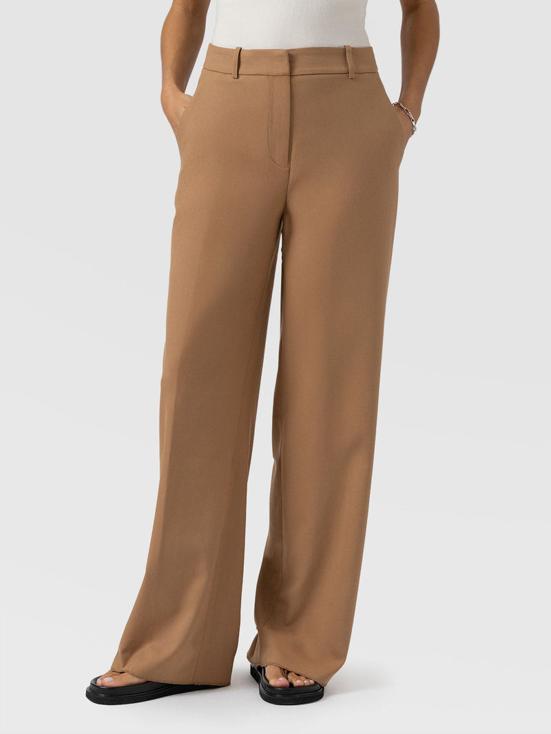 Argent Wide Leg Pant Camel - Women's Trousers | Saint + Sofia® UK