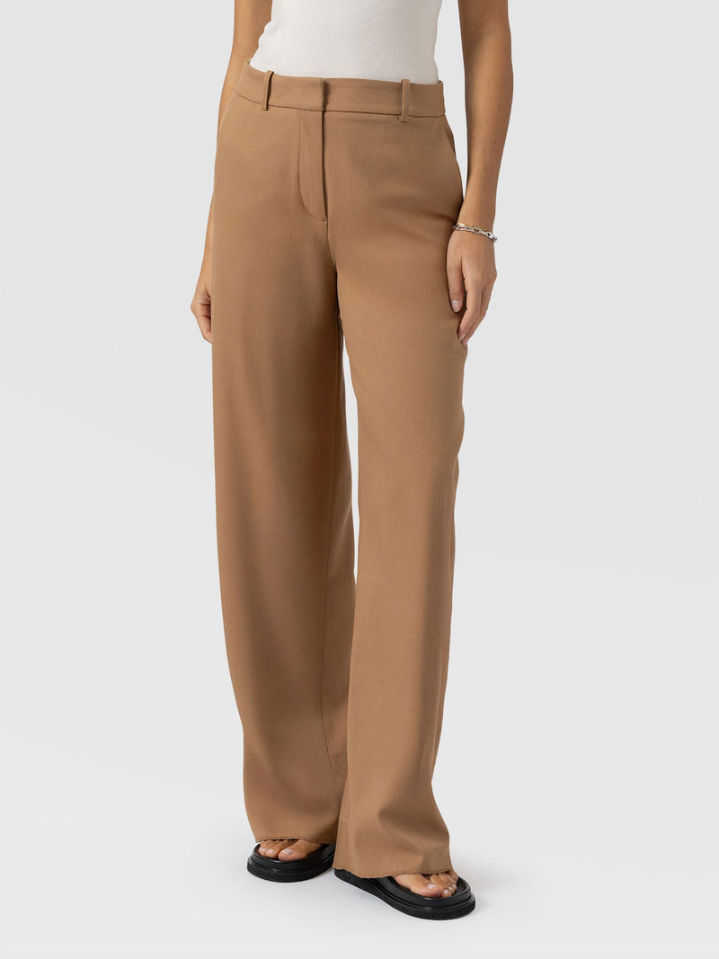 Argent Wide Leg Pant Camel - Women's Trousers | Saint + Sofia® UK