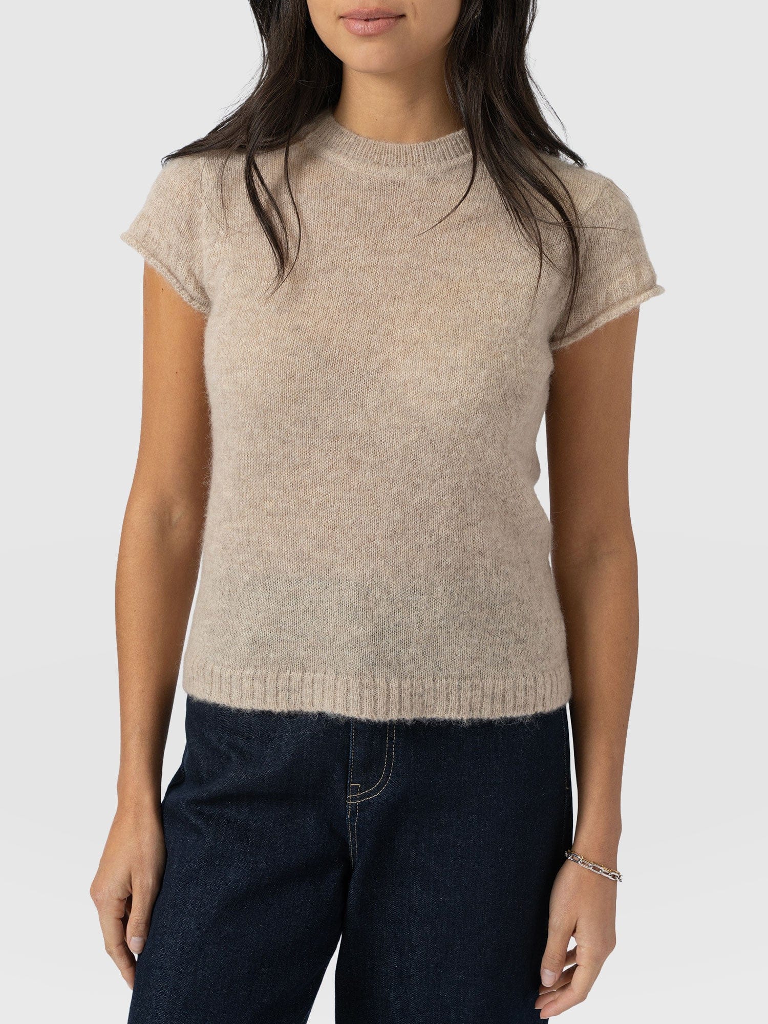 Ariella Baby Tee - Beige - Women's Jumpers | Saint + Sofia® UK