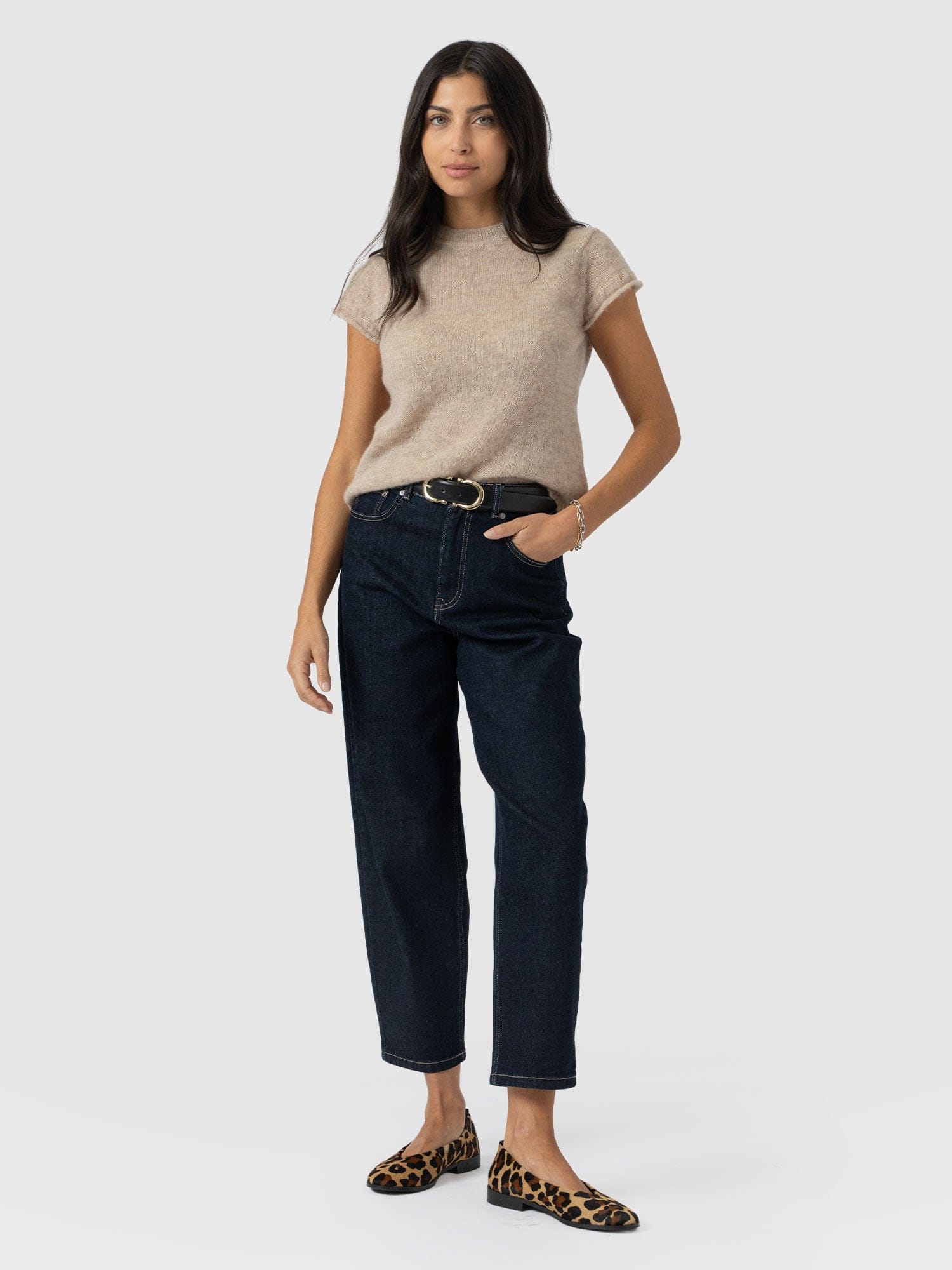 Ariella Baby Tee - Beige - Women's Jumpers | Saint + Sofia® UK