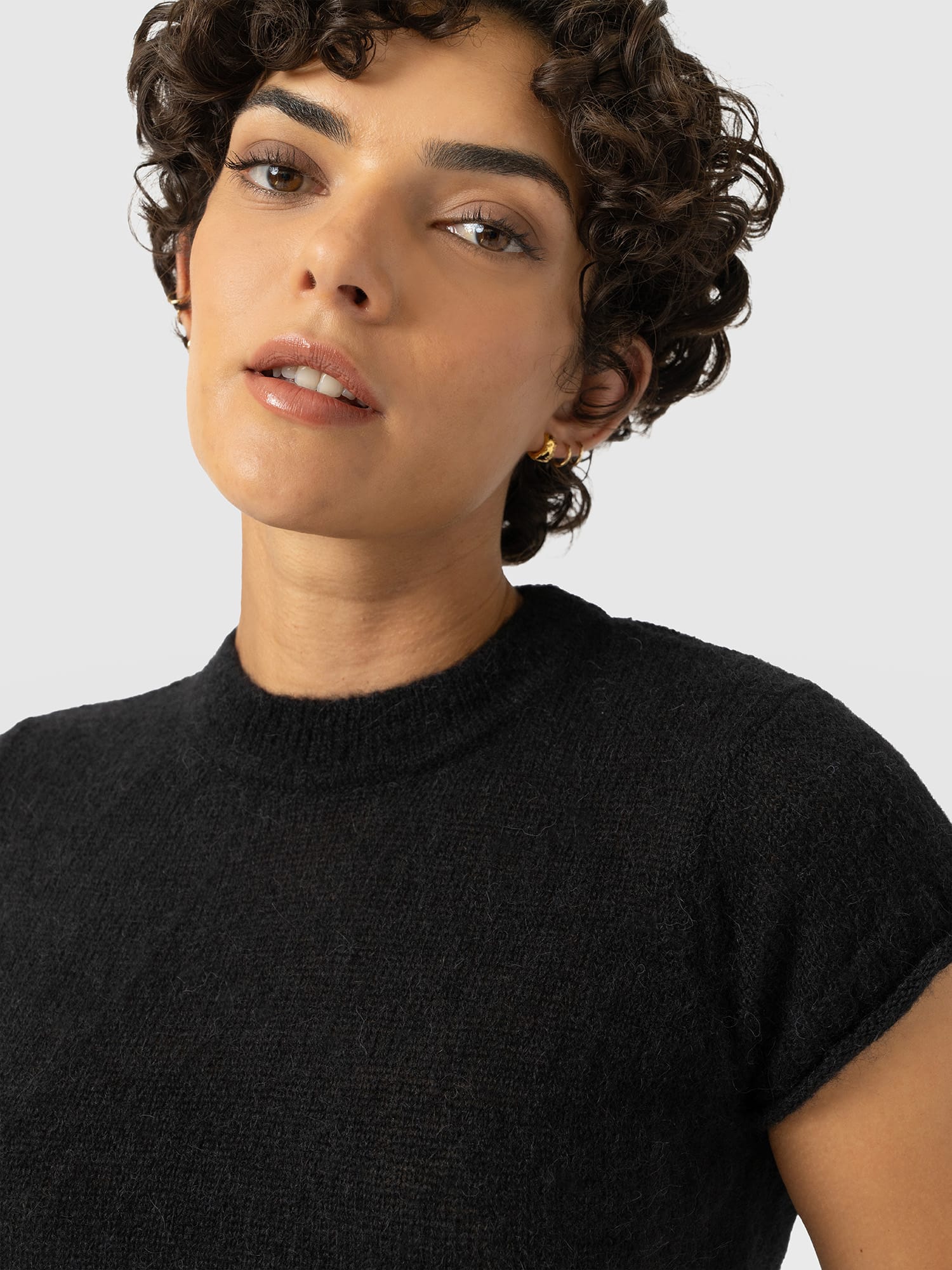 Ariella Baby Tee - Black - Women's Jumpers | Saint and Sofia® UK