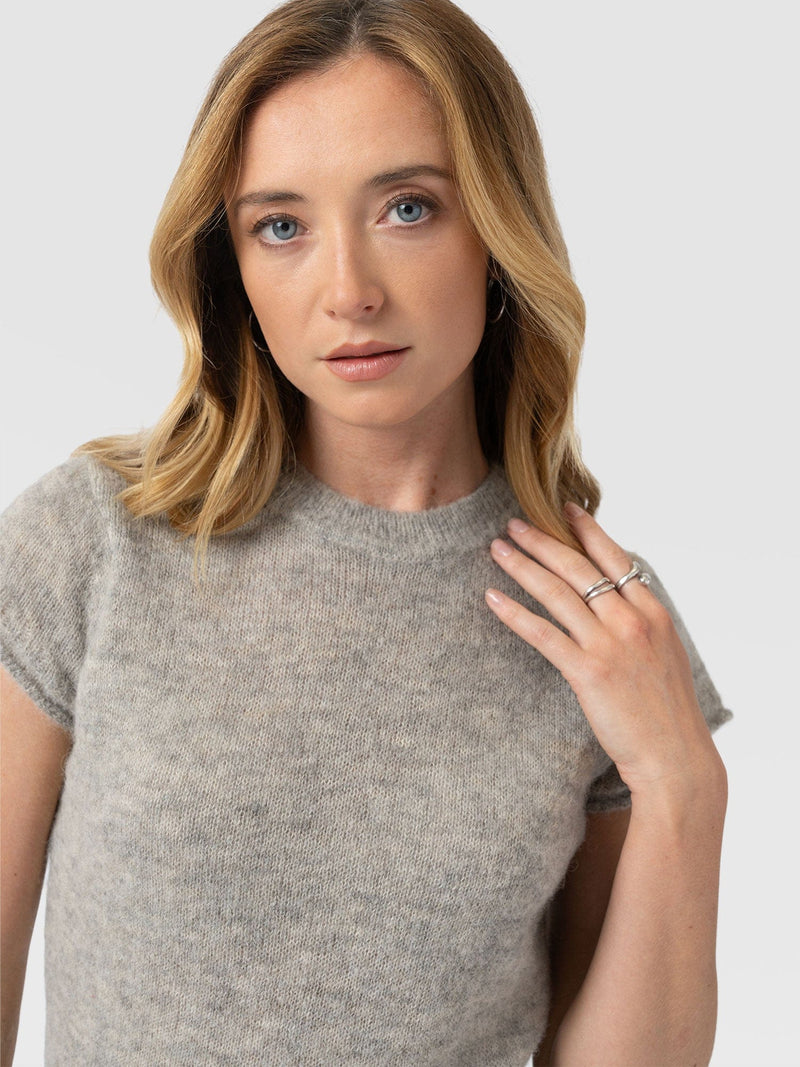 Ariella Baby Tee - Grey - Women's Jumpers | Saint + Sofia® UK