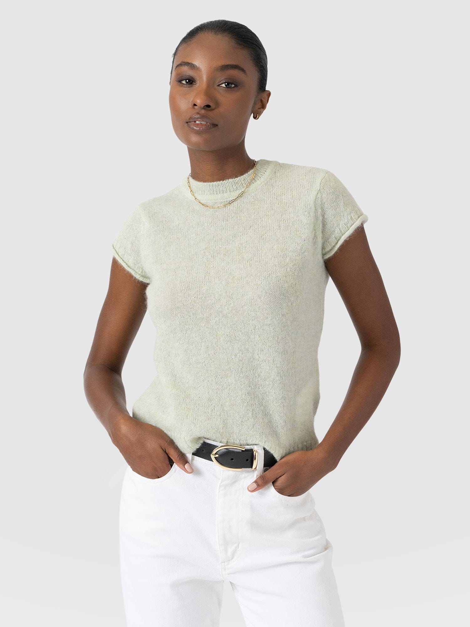 Ariella Baby Tee - Mint - Women's Jumpers | Saint + Sofia® UK