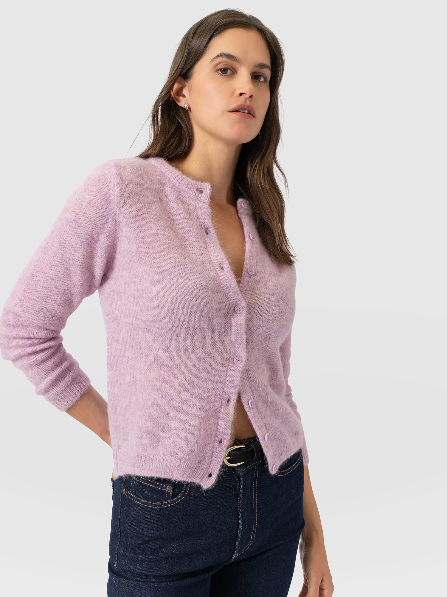 Ariella Cardigan - Lilac Pink - Women's Jumpers | Saint and Sofia® UK