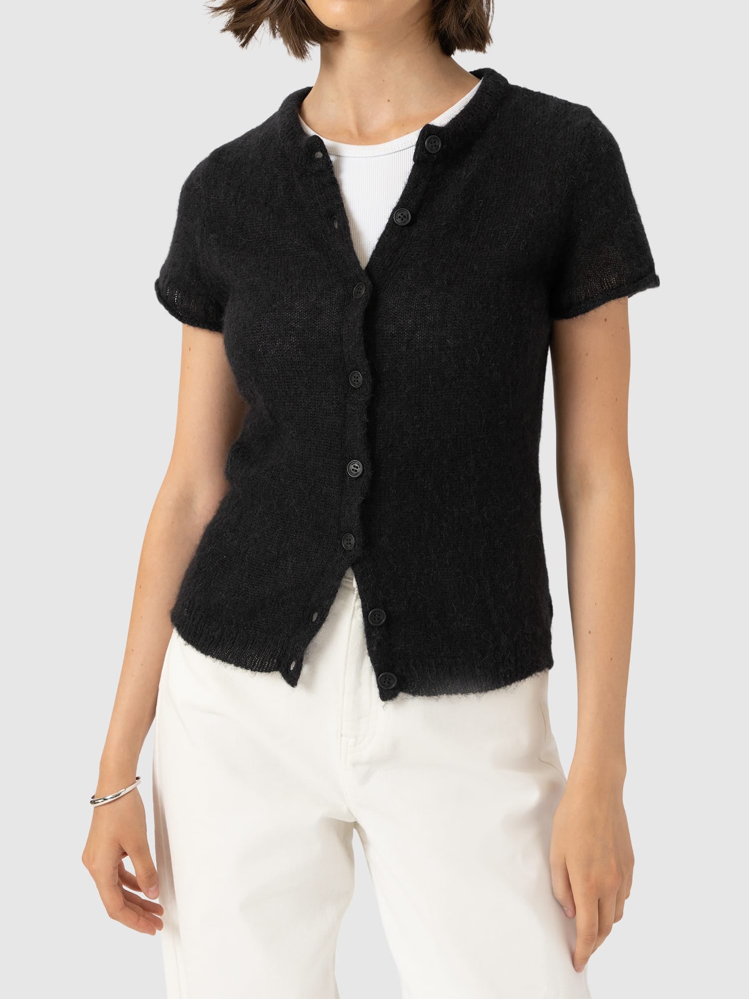 Ariella Short Sleeve Cardigan - Black