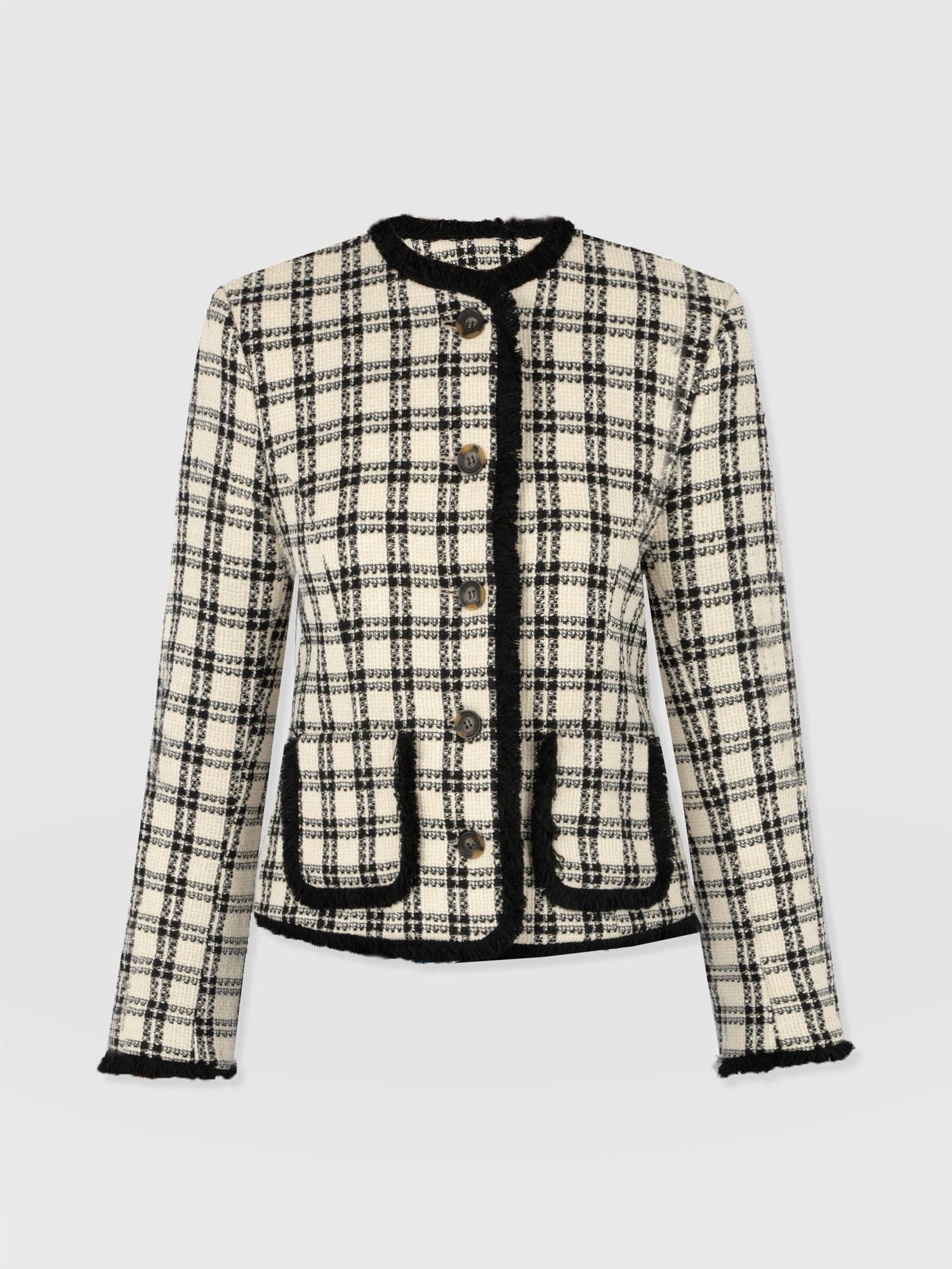 Ashby Jacket - Black/White Check - Women's Jackets | Saint + Sofia® UK