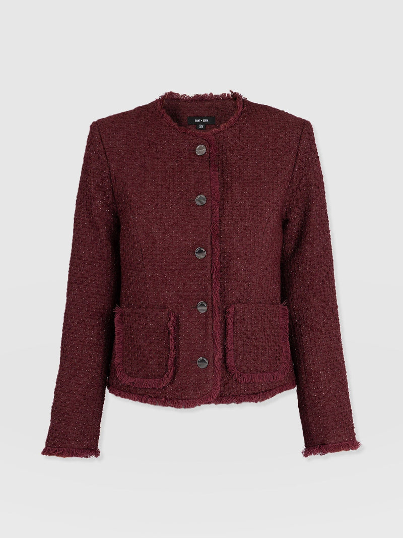 Ashby Jacket Maroon - Women's Jackets | Saint + Sofia® UK