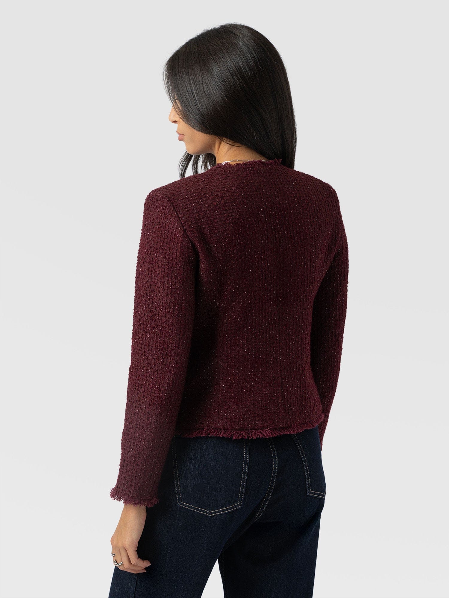 Ashby Jacket Maroon - Women's Jackets | Saint + Sofia® UK