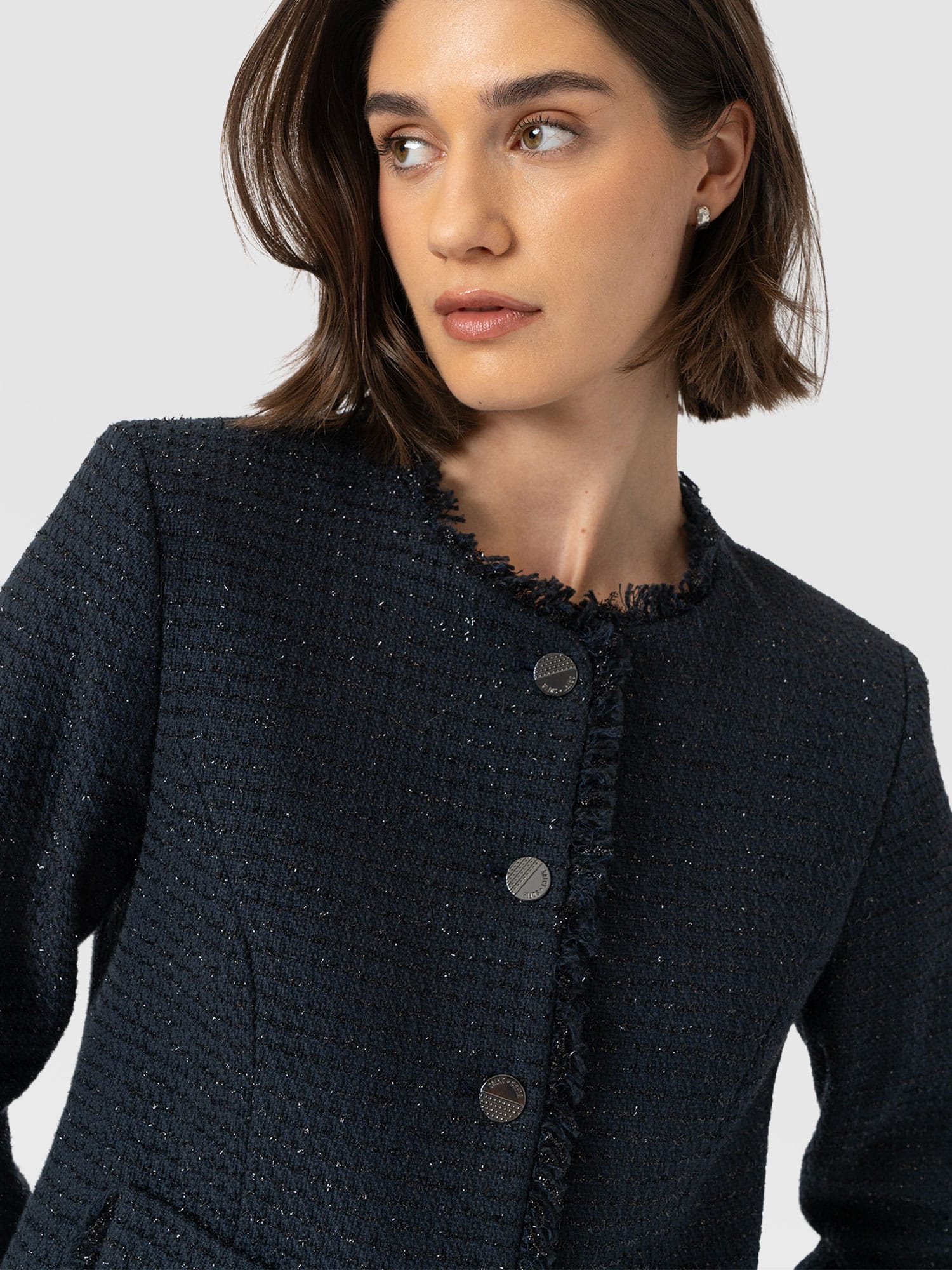 Ashby Jacket Navy - Women's Jackets | Saint and Sofia® UK