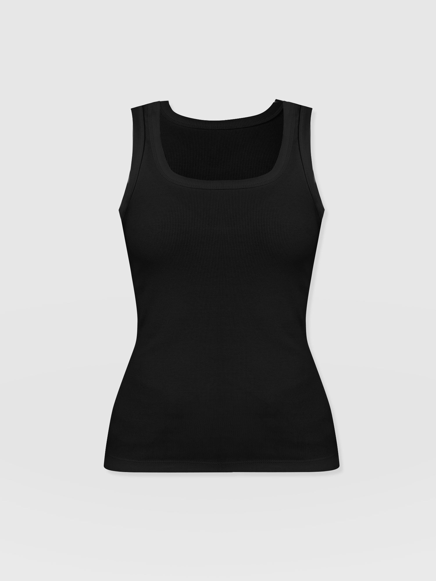 Asher Scoop Neck Vest Black - Women's Vests | Saint and Sofia® UK