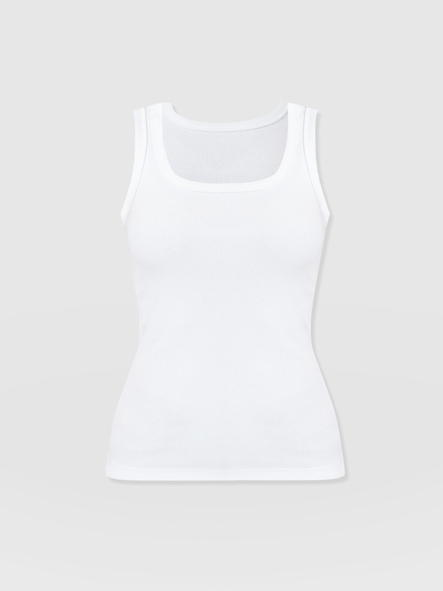 Asher Scoop Neck Vest White - Women's Vests | Saint and Sofia® UK