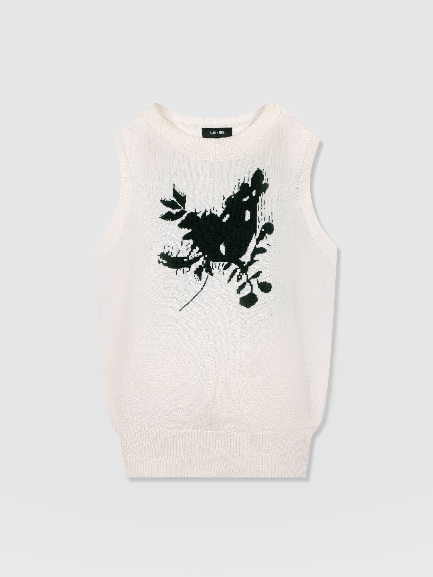 Astra Knit Vest - Cream - Women's Knitwears | Saint + Sofia® UK