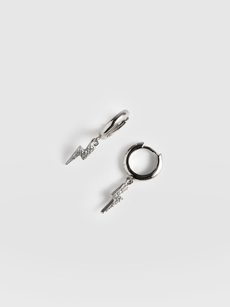 Astral Lightning Charm Drop Earrings Silver - Women's Jewellery | Saint and Sofia® UK