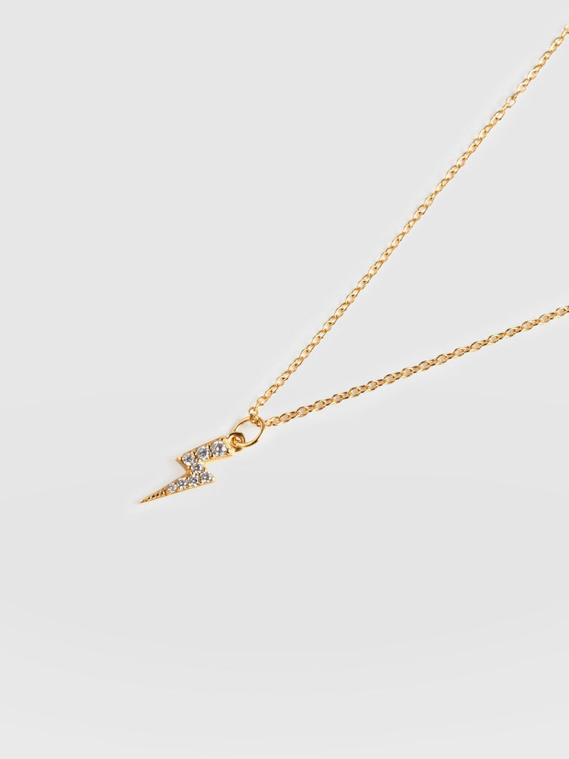 Astral Lightning Charm Necklace Gold - Women's Jewellery | Saint + Sofia® UK