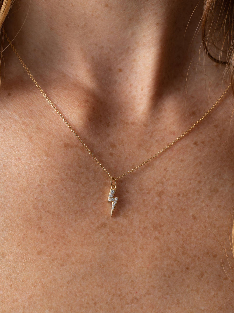 Astral Lightning Charm Necklace Gold - Women's Jewellery | Saint + Sofia® UK