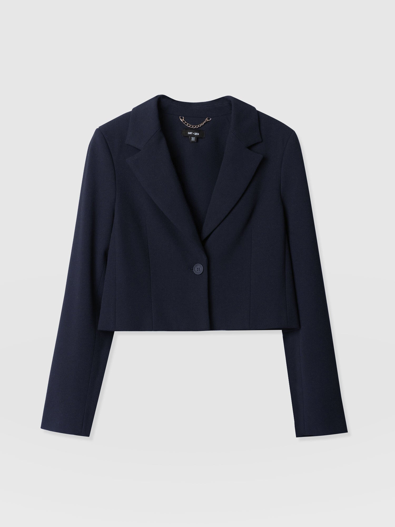 Astrid Crop Blazer Navy - Women's Blazers | Saint + Sofia® UK